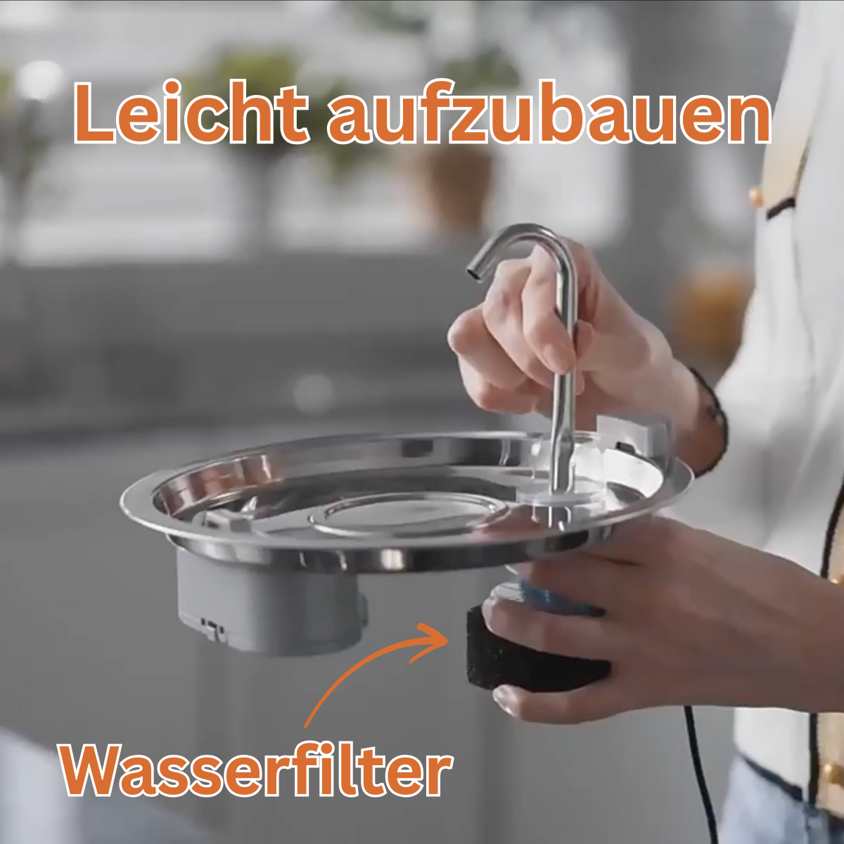 Miezico Katzen Trinkbrunnen aus Edelstahl – leise, hygienisch & filtert Wasser