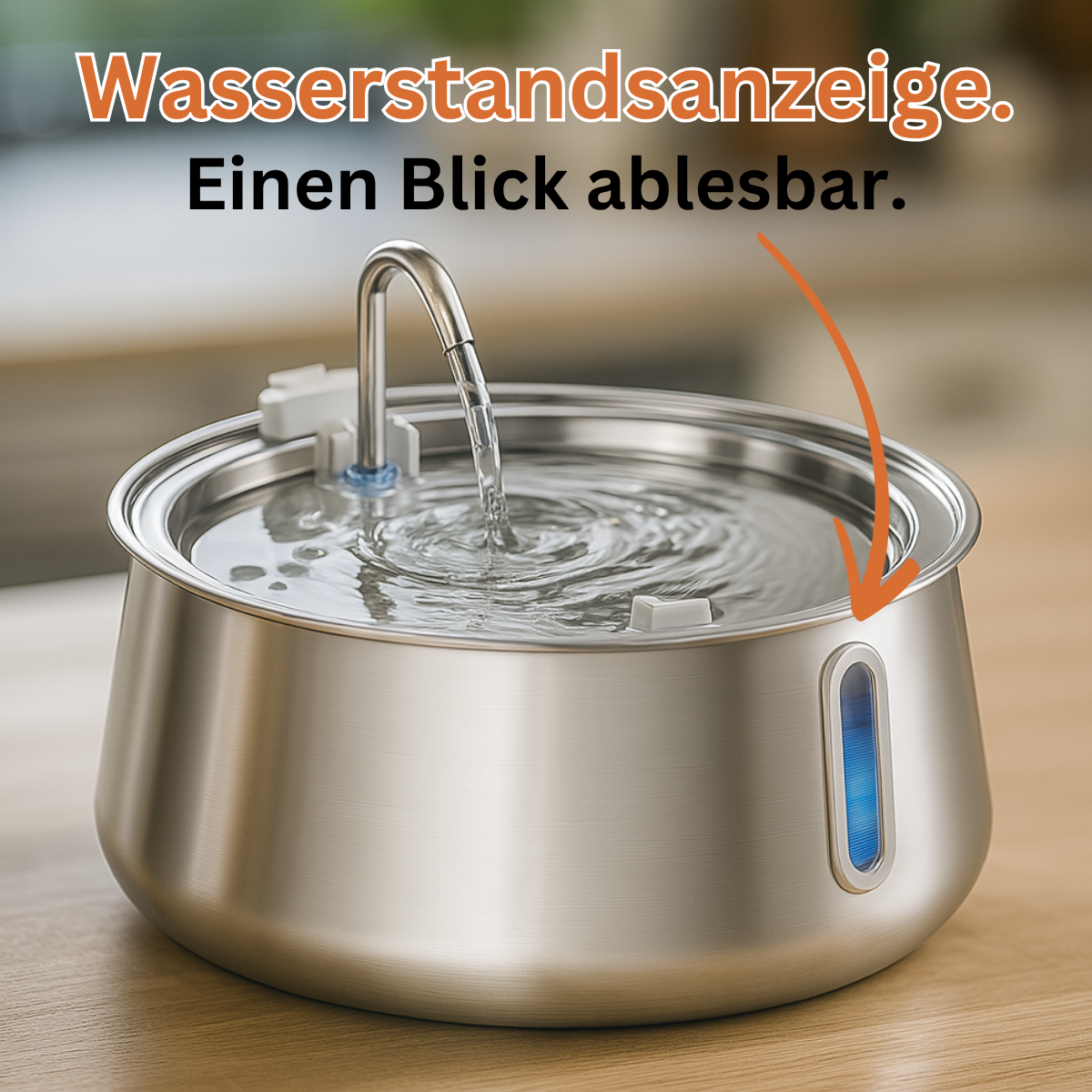Miezico Katzen Trinkbrunnen aus Edelstahl – leise, hygienisch & filtert Wasser