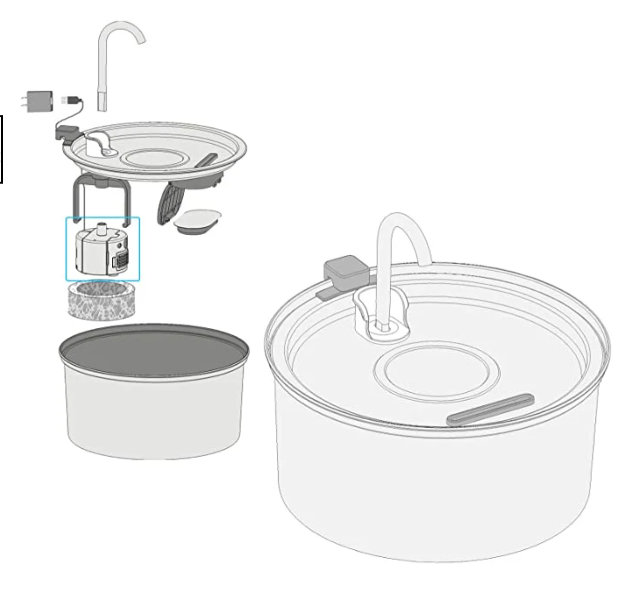 Miezico Wasserpumpe für Trinkbrunnen